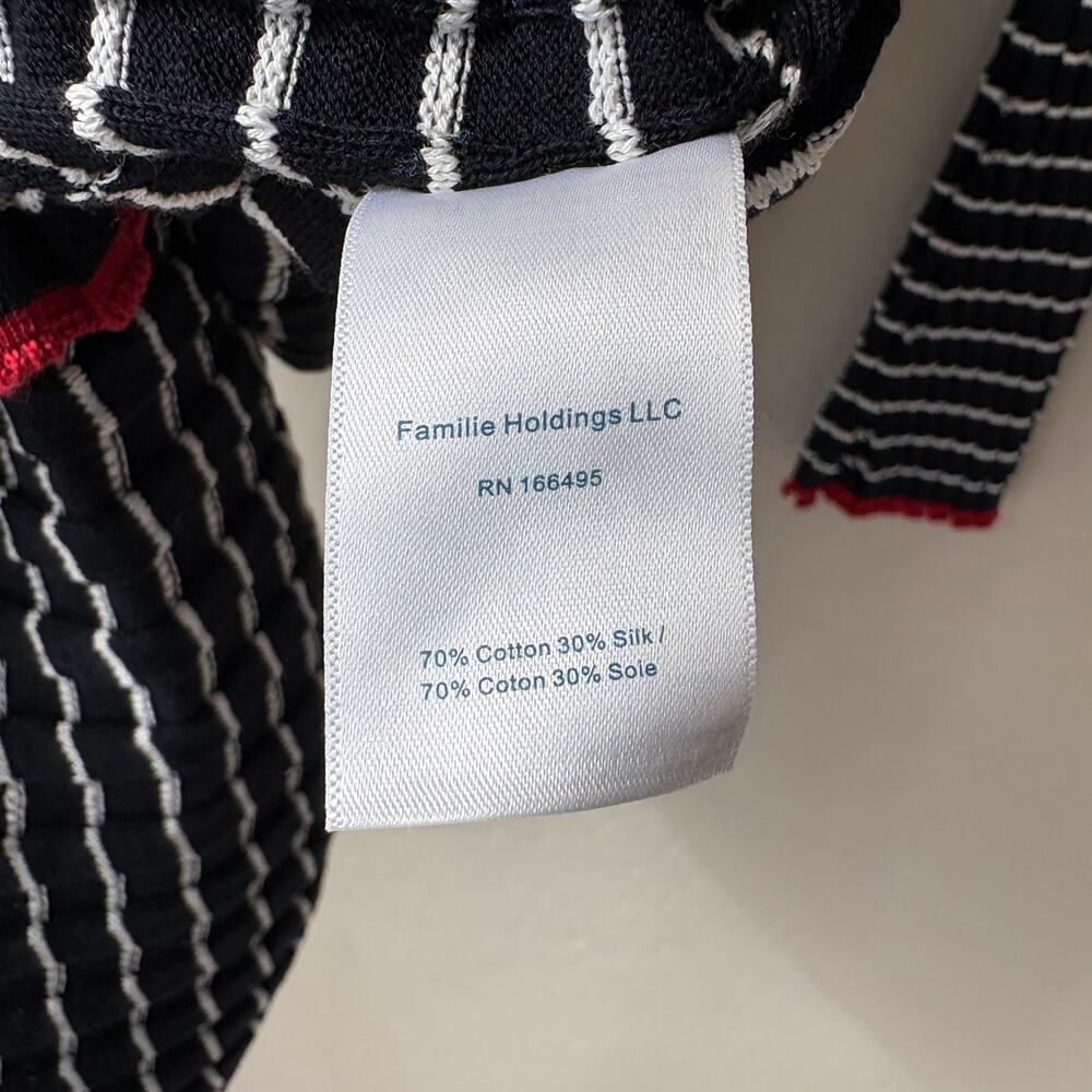 Guest in Residence Dress Black Striped Ribbed Knit Long‎ Sleeve Minidress Size S - Picture 8 of 9